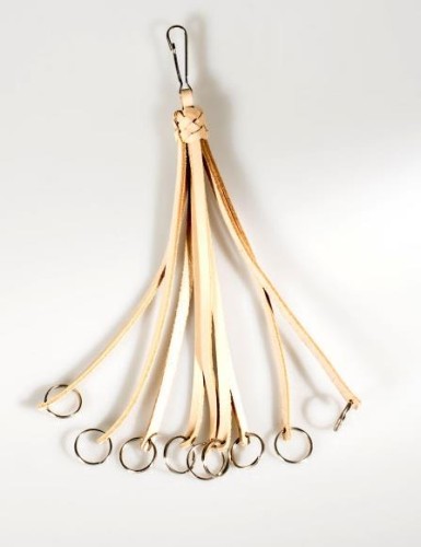 Troki na ptactwo 9 pasków skóra beżowe Garbacz-219564