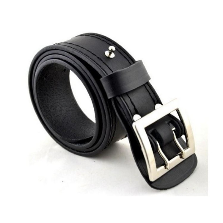 Pas oficerski wojskowy skóra licowa, czarny, z czarnym spodem (bez bojówek)-223409