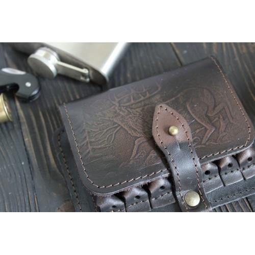 Ładownica myśliwska na amunicje kulową skórzana retro-223804