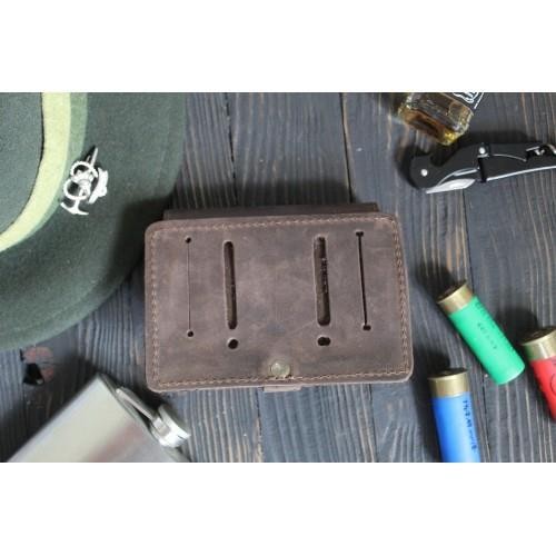 Ładownica myśliwska na amunicje śrutową skórzana brąz-223818