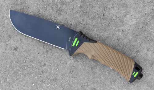 Nóż stały Ganzo G8012-DY z kaburą krzesiwem i ostrzałką coyote-226505