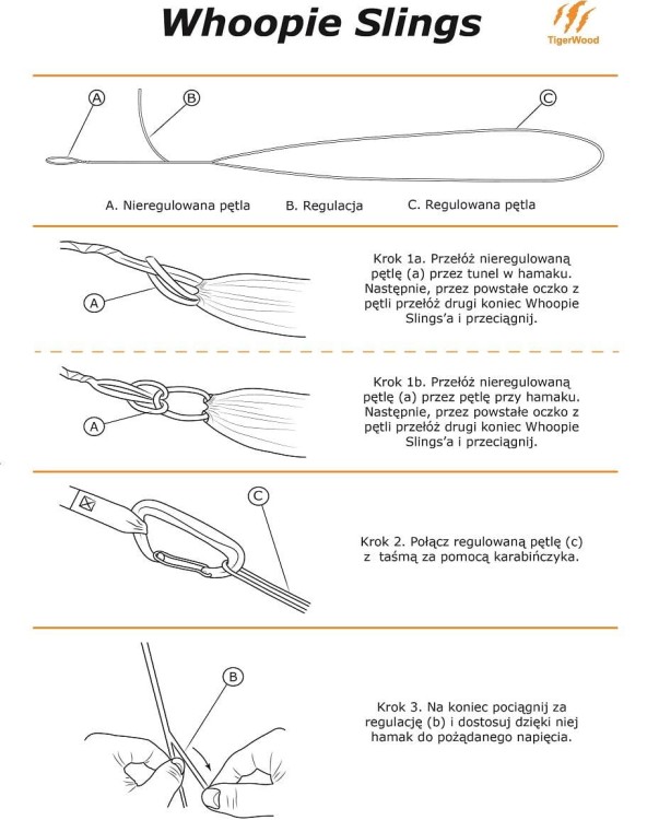 Zestaw Whoopie Slings dyneema TigerWood dodatkowe linki do hamaka-226920