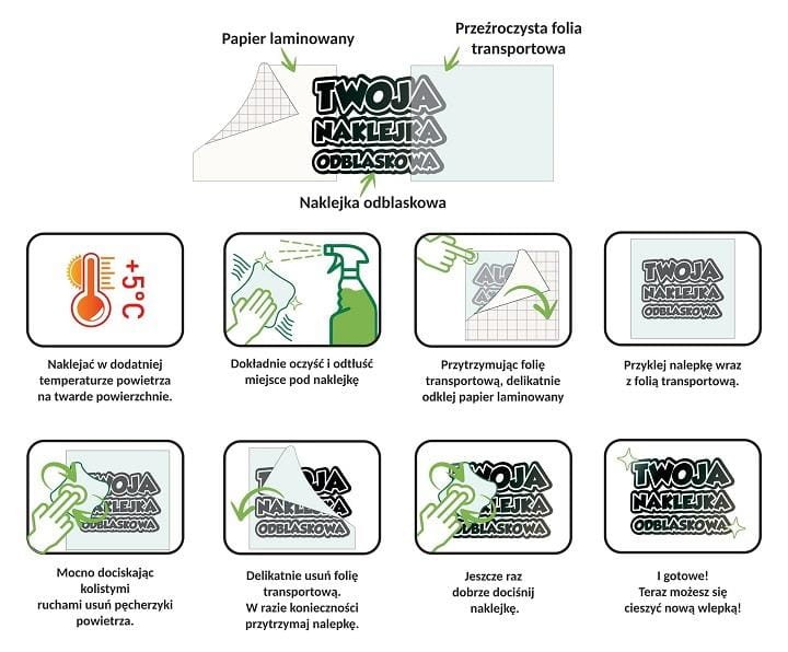 Odblaskowa biała naklejka NIE MAM CZASU JADĘ DO LASU-227407