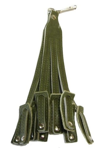 Troki na ptactwo 9 pasków Skóra zielone-108989