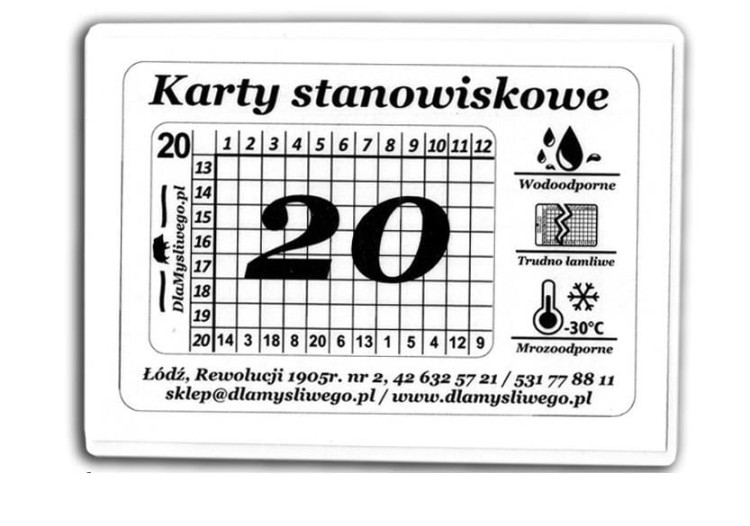Karty stanowiskowe 20 myśliwych polowanie zbiorowe-218491