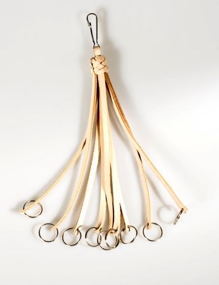 Troki na ptactwo 9 pasków skóra beżowe Garbacz-219564