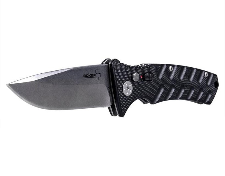 Nóż sprężynowy Boker Plus Strike Spearpoint Black 01BO400-228180