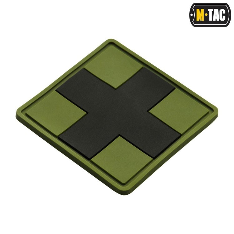 M-Tac naszywka Medic Cross Square 3D PVC olive emblemat-228919