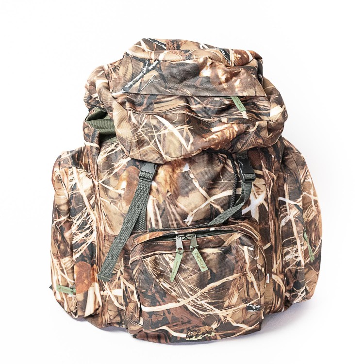 Duży plecak myśliwski Grzępa wzór leśny real tree, trzciny Bistana-229662