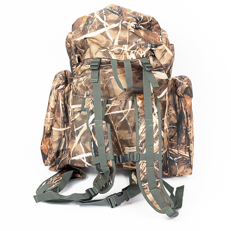 Duży plecak myśliwski Grzępa wzór leśny real tree, trzciny Bistana-229663