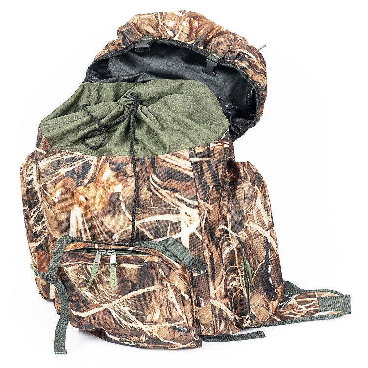Duży plecak myśliwski Grzępa wzór leśny real tree, trzciny Bistana-229664