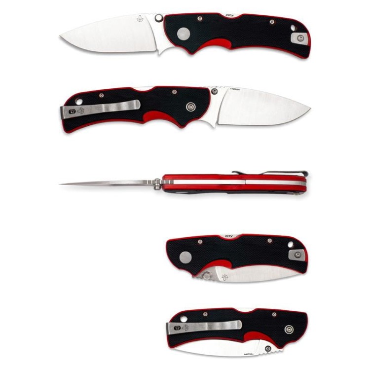 Nóż Manly City Black & Red 14C28N one hand 01ml078-230608