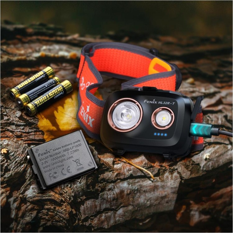 Latarka diodowa Fenix HL32R-T czołówka czarna USB-C 800 lm-230678