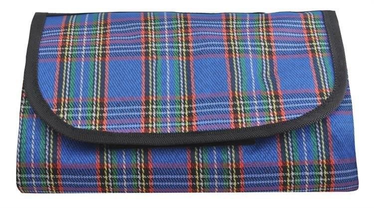 Wodoodporny koc biwakowy, mata turystyczna 145x180 niebieska-230739