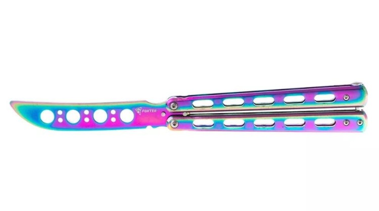 Nóż motylek treningowy, tępy nóż motylkowy fade 23,5 cm-230809