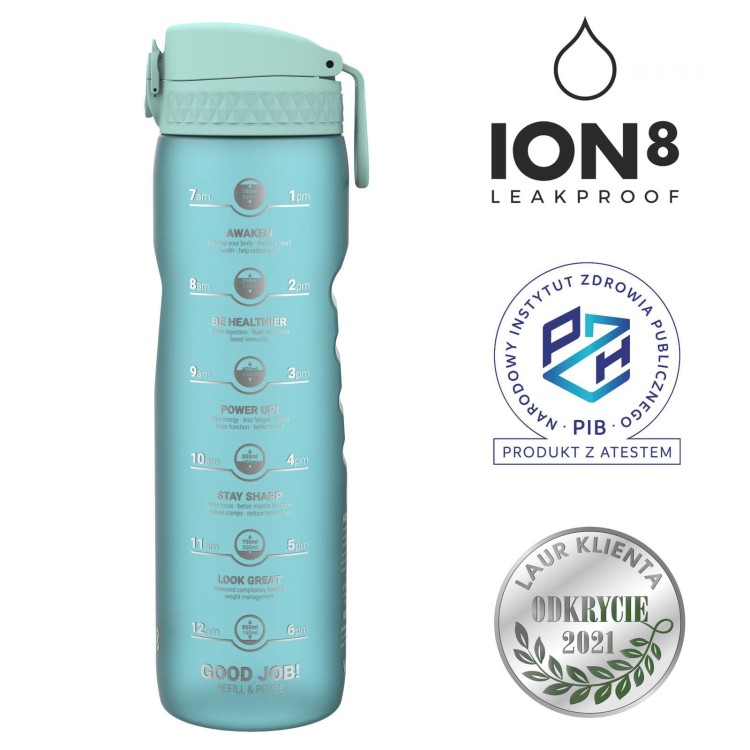 Butelka ION8 Ice Motivator 1,1 Litr Bidon BPA Free Sonic Blue-230819