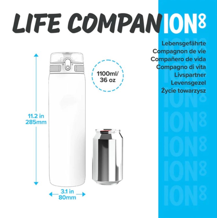 Butelka ION8 Ice Motivator 1,1 Litr Bidon BPA Free Sonic Blue-230824