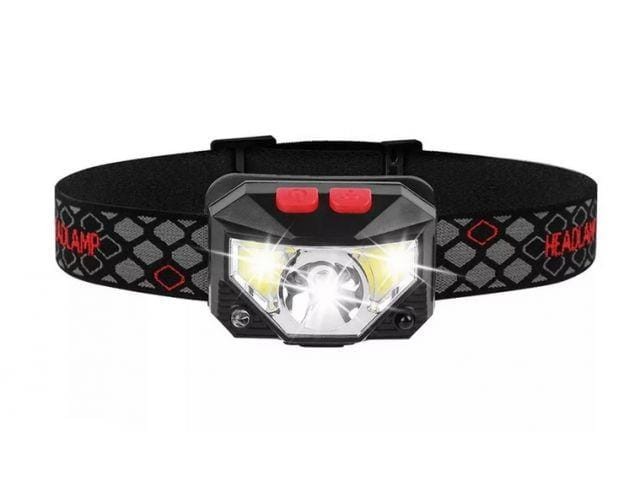 Latarka czołowa ładowalna, sensor ruchu, czerwony LED USB-230828