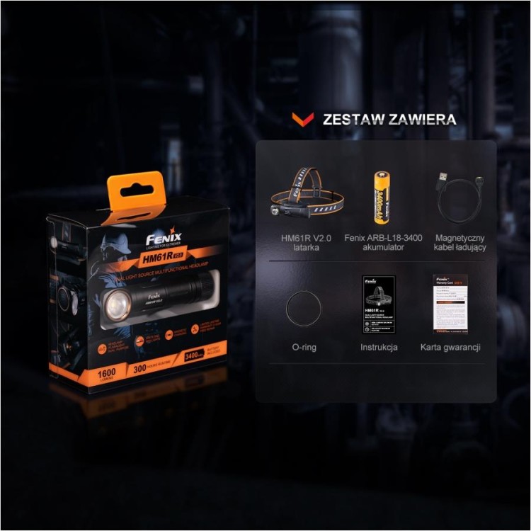 Latarka czołowa Fenix HM61R V2.0 1600 lm USB-C-230963