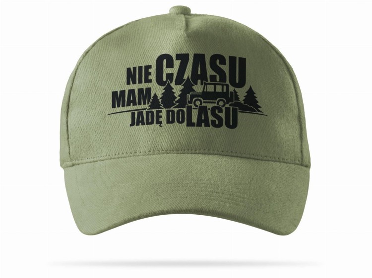 Czapka z daszkiem "Nie mam czasu jadę do lasu" khaki-231367