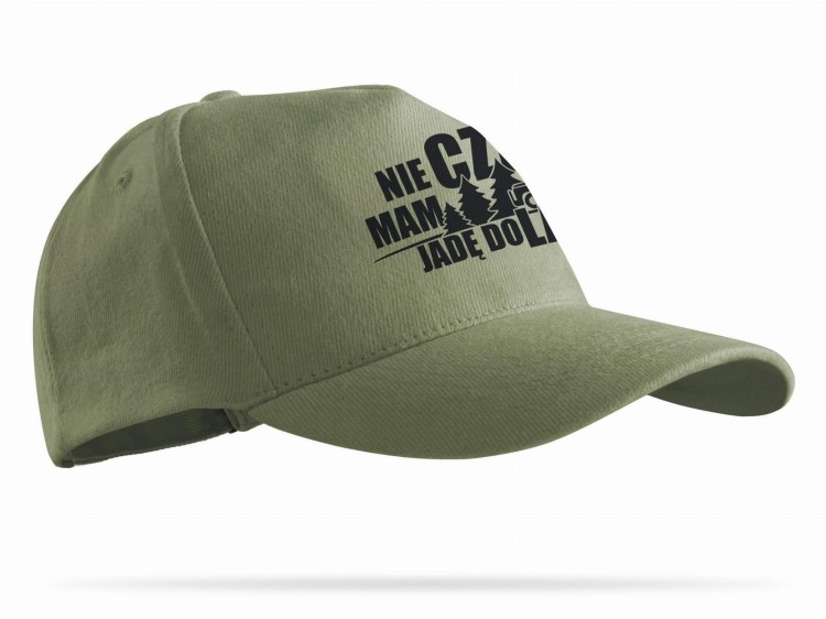 Czapka z daszkiem "Nie mam czasu jadę do lasu" khaki-231368