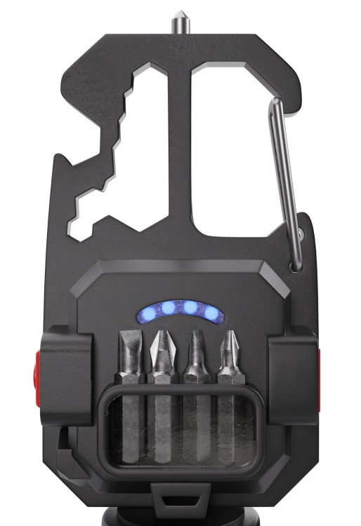 Lampka latarka Newell Lunar Multitool karabińczyk statyw czerwony LED USB-C-232196