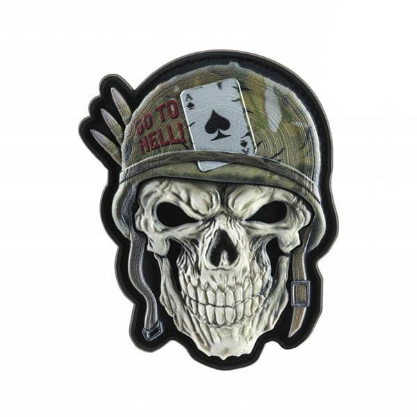 M-Tac naszywka Czaszka w hełmie olive PVC emblemat rzep-232245