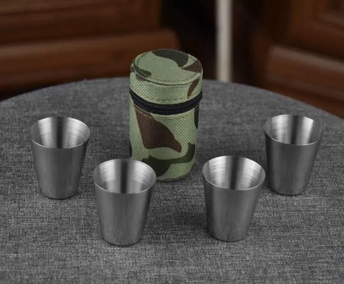 Kieliszki metalowe 25 ml ze stali nierdzewnej moro-232303
