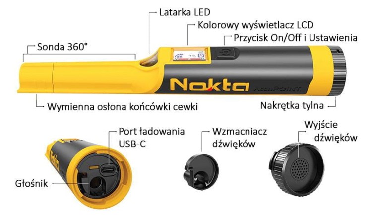 Wykrywacz NOKTA AccuPOINT pinpointer, Bluetooth, LCD USB-C-232588