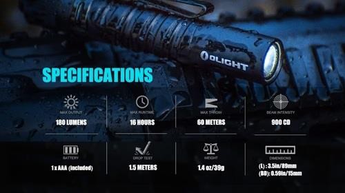 Latarka Olight I3T EOS - 180 lm black AAA-232713
