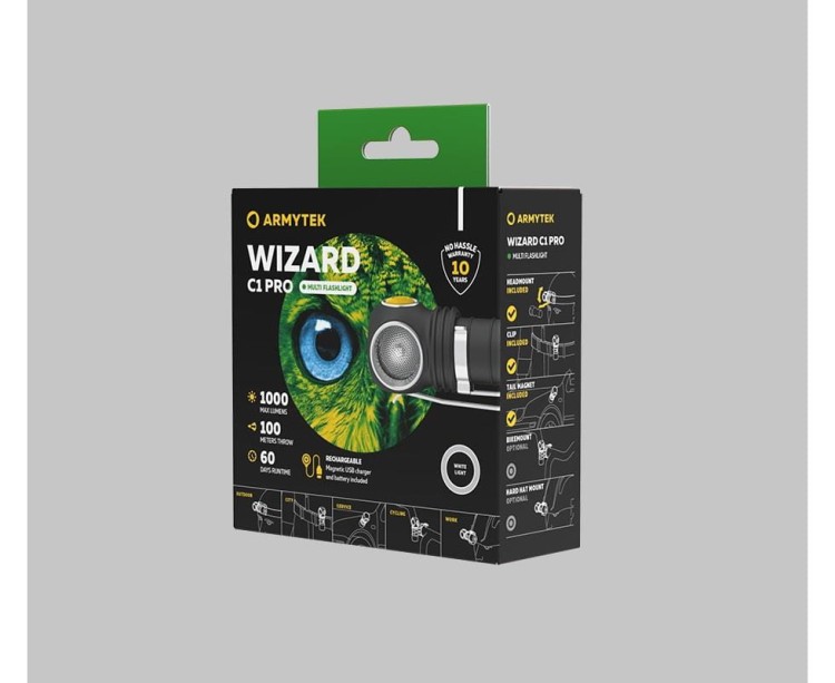 Latarka czołowa ArmyTek Wizard C1 Pro White Magnet 1000 lm-232893
