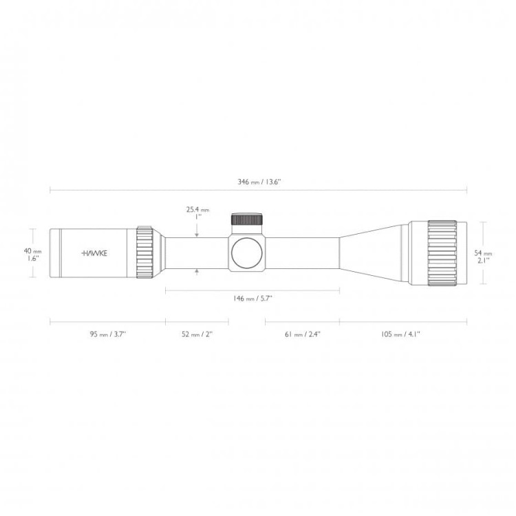 Luneta celownicza Hawke Vantage 1" 4-12x40 AO Mil Dot-233006