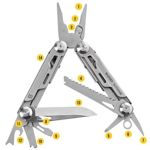 Multitool Badger Outdoor Thorn 14 narzędzi w etui-233106