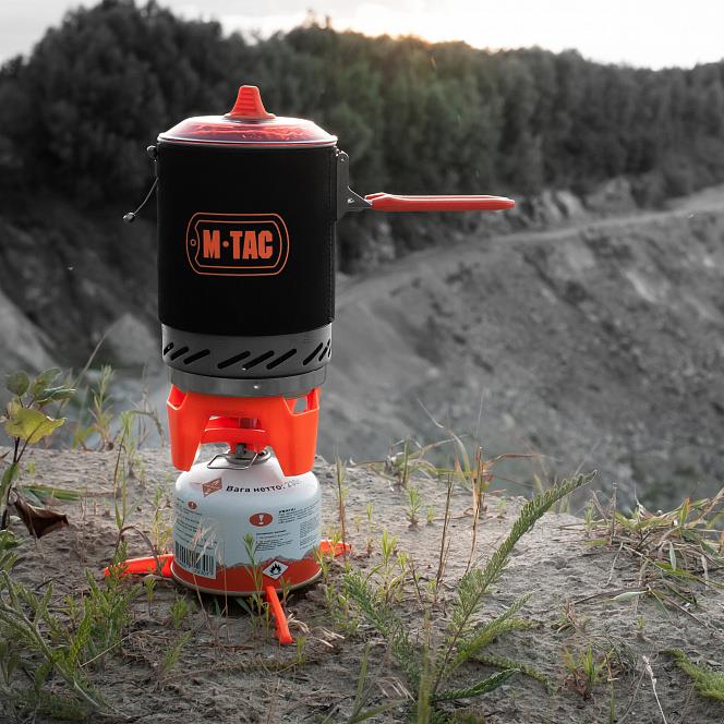 Kuchenka turystyczna, zestaw do gotowania M-Tac 1L black-233257