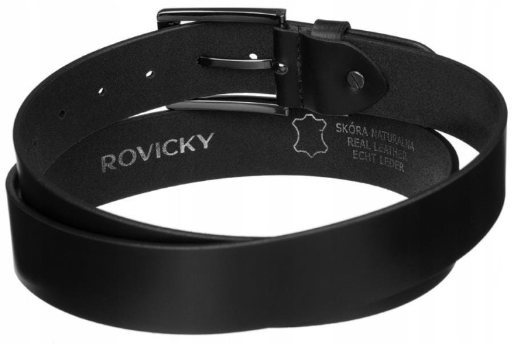 Pas  skórzany ROVICKY R-FR-001 czarny skóra naturalna-233600