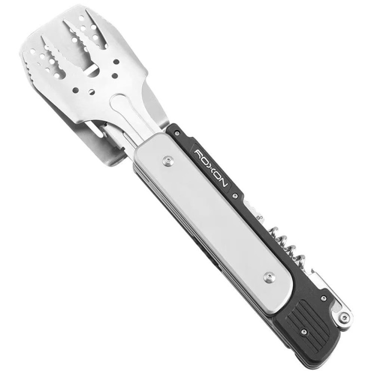 Składany zestaw przyborów kuchennych Roxon 6w1 w kaburze - nóż, szczypce do grilla-233844