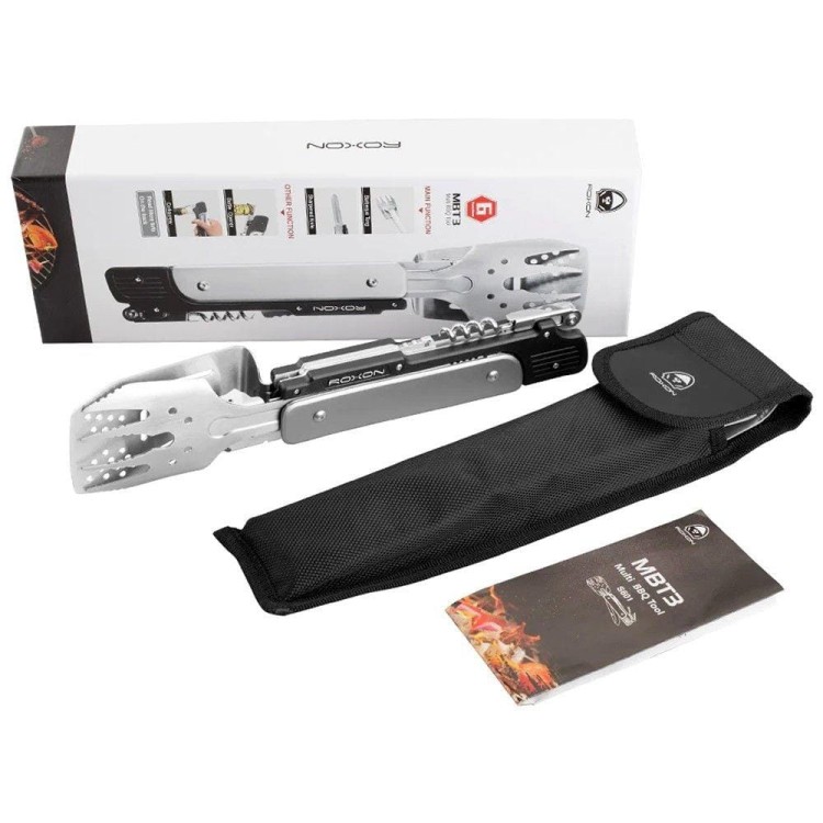 Składany zestaw przyborów kuchennych Roxon 6w1 w kaburze - nóż, szczypce do grilla-233856