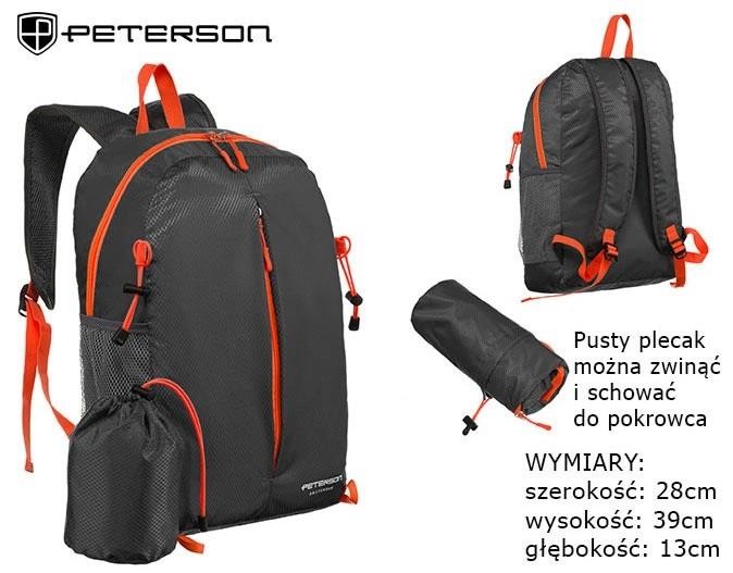 Plecak Peterson 23006 Gray mały turystyczny składany w woreczku-233857