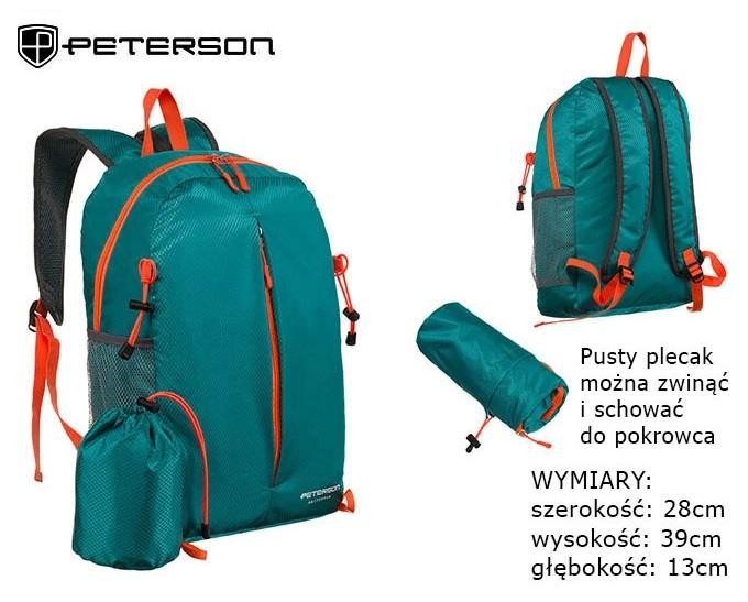 Plecak Peterson 23006 green mały turystyczny składany w woreczku-233863