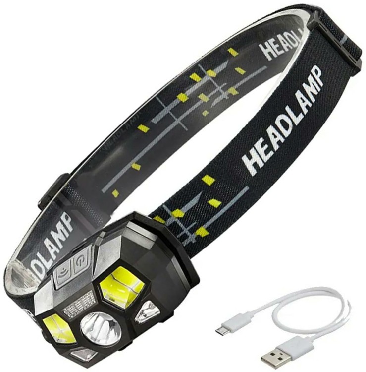 Latarka czołowa ZD112 1200 lm, sensor ruchu, czerwony LED, USB-234333