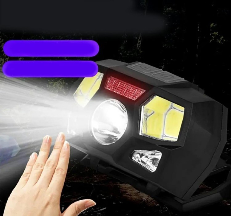 Latarka czołowa ZD112 1200 lm, sensor ruchu, czerwony LED, USB-234332