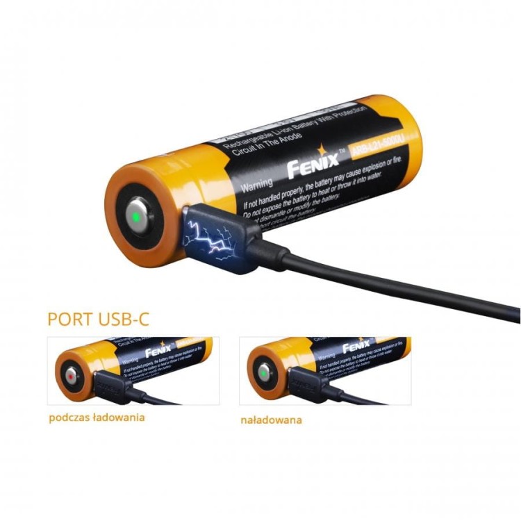 Akumulator Fenix USB ARB-L21U 21700 5000 mAh 3,6 V-234535