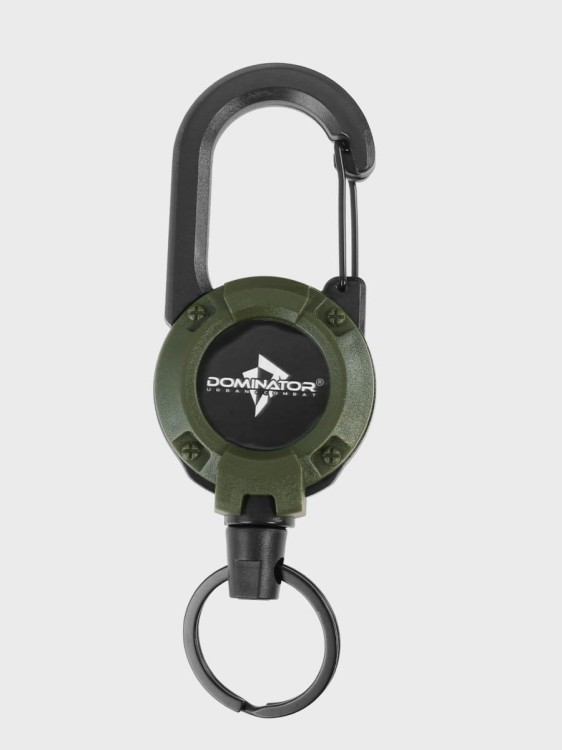 Retraktor Dominator smycz taktyczna,  linka stalowa zwijana 64 cm oliwkowy-234552