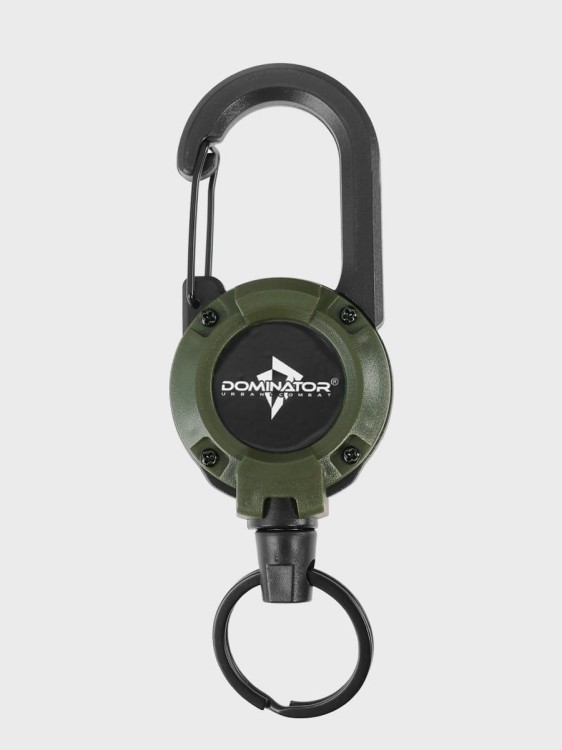 Retraktor Dominator smycz taktyczna,  linka stalowa zwijana 64 cm oliwkowy-234553
