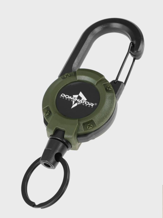 Retraktor Dominator smycz taktyczna,  linka stalowa zwijana 64 cm oliwkowy-234554