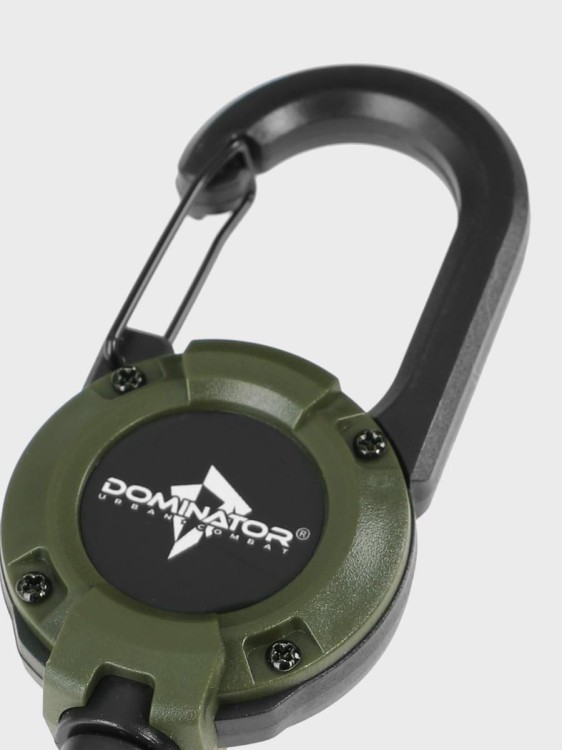 Retraktor Dominator smycz taktyczna,  linka stalowa zwijana 64 cm oliwkowy-234556