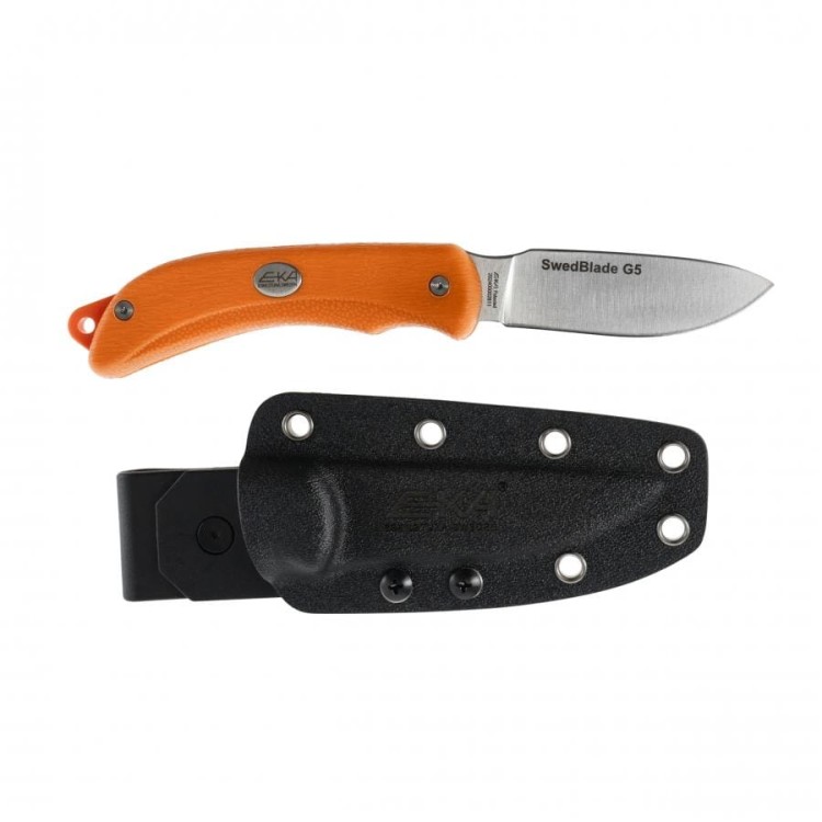 Nóż myśliwski EKA SwedBlade G5 do skórowania orange Sandvik 12C27 z pochwą-235146