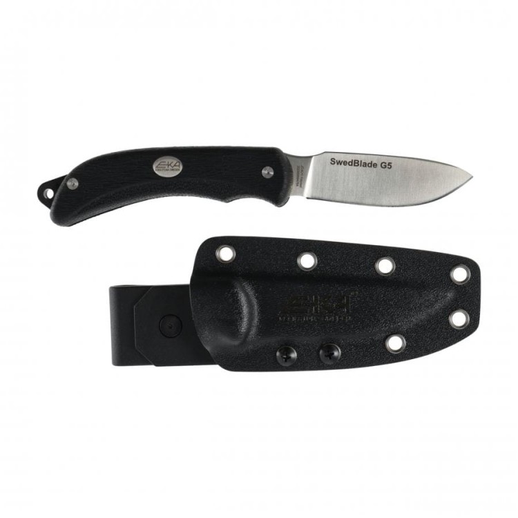 Nóż myśliwski EKA SwedBlade G5 do skórowania black Sandvik 12C27 z pochwą-235154