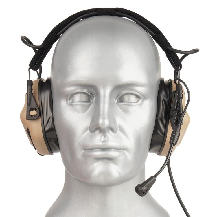 Słuchawki aktywne Earmor M32 PLUS coyote brown z mikrofonem Zestaw słuchawkowy-235262