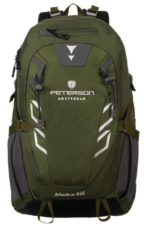 Plecak turystyczny PTN JPS-01 Green z pokrowcem, trekkingowy, zielony-235668